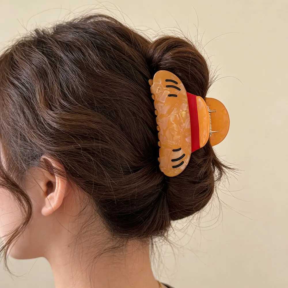 1PC Cute orange straw hat hair claw multi-functional hair accessory hair claw H260328