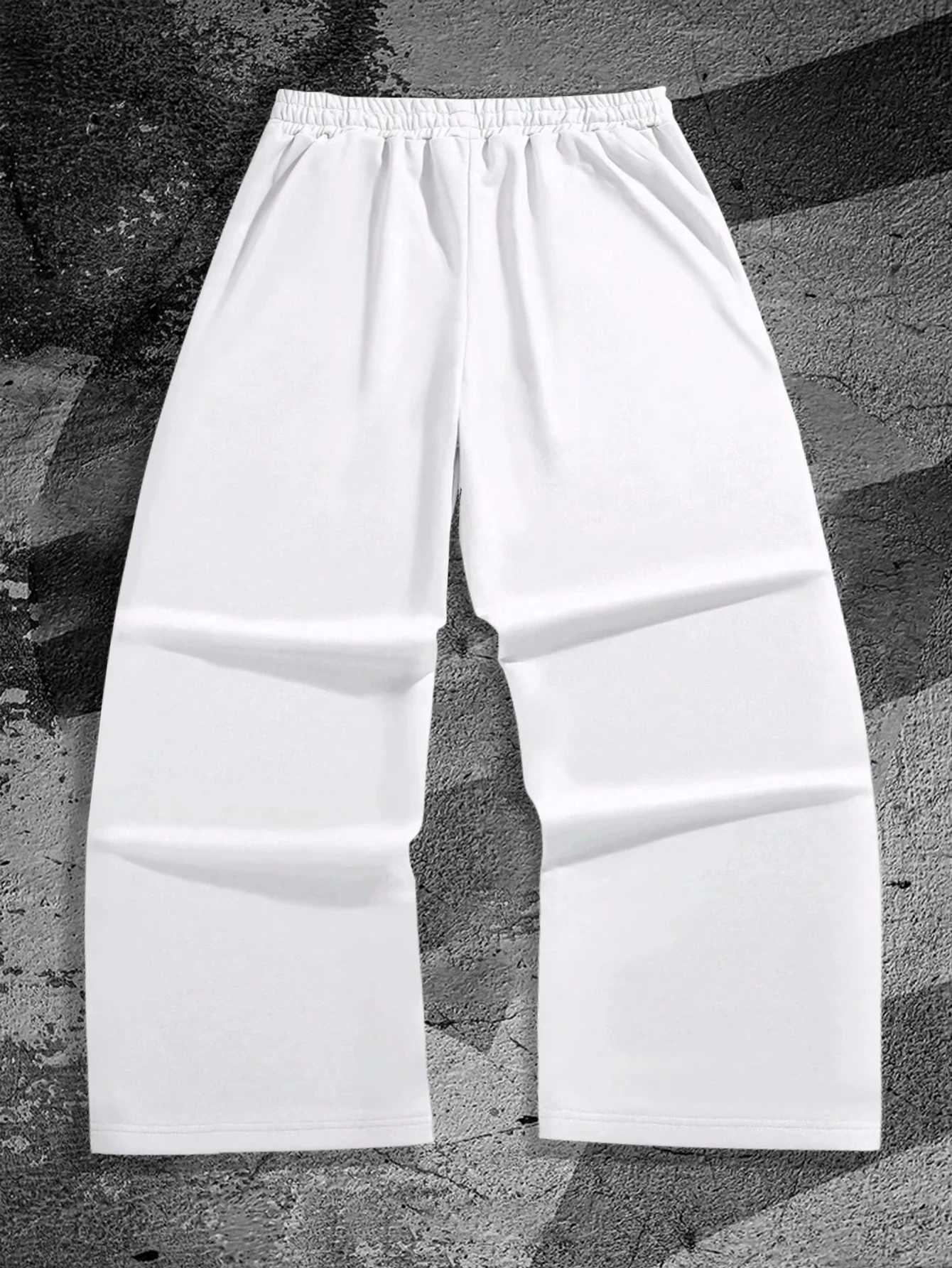 Gothic Tattoo Print Mens Casual Sporty Loose Straight Leg Trousers New Style for All Seasons Streetwear men pants M260328