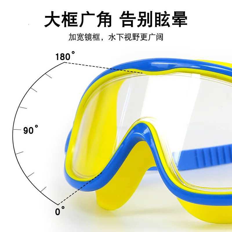 Childrens Swimming Goggles HD Transparent Waterproof anti-fog Swimming Glasses Large Frame Diving Goggles For Boys And Girls Z260328