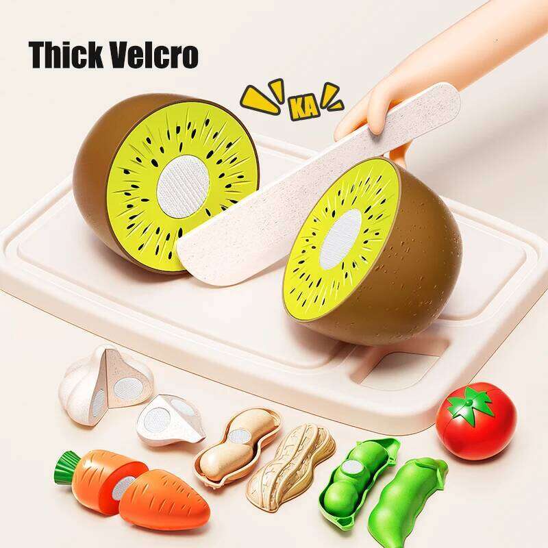 Children Food Simulation Kitchen Durian Fruit Cutting Vegetable Set Pretend Toy Educational Kids Role Play 3 Year Gifts