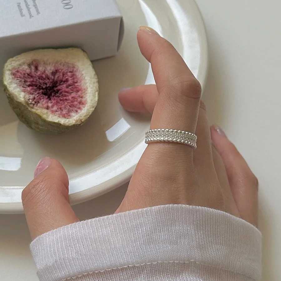 VENTFILLE 925 Sterling Silve Zircon Bead Ring for Women Girl Party Gift Versatile Sweet Cool Vintage Korean Jewelry Dropshipping H260328