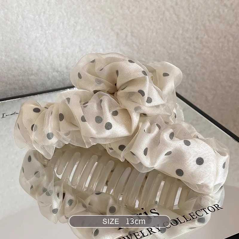 1pc Korean version of temperament mesh wave point grab clip womens high-end feeling braided hair shark clip grab H260328