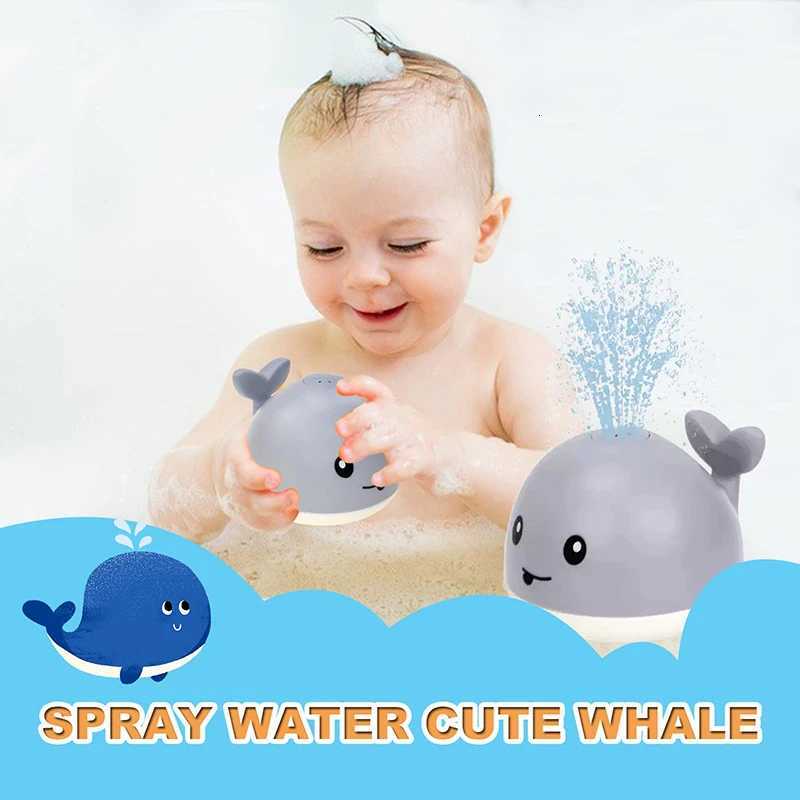 Baby Light Up Bath Toys Whale Automatic Sprinkler Bathtub Toys Pool Bathroom Shower Bath Toys for Toddlers Infant Kids Boy Gift Z260328