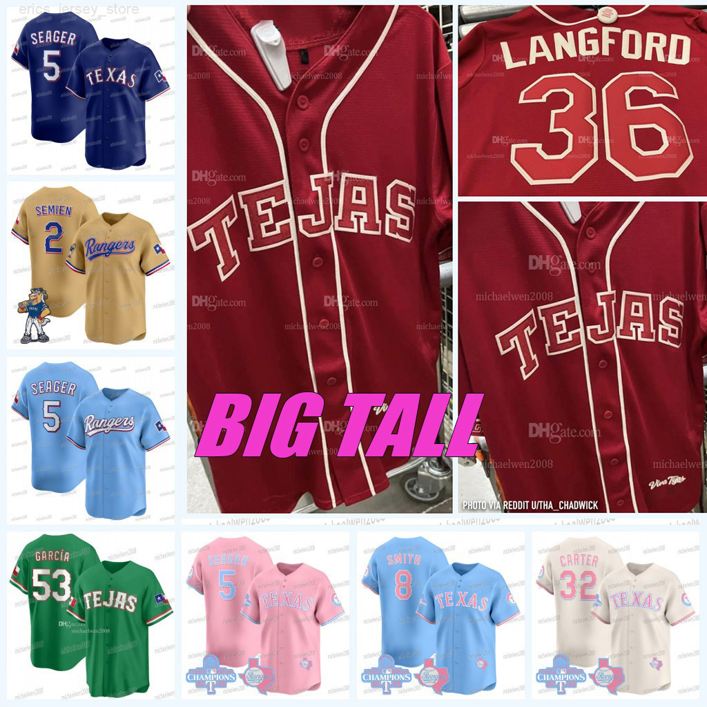 BIG TALL Rangerss 2026 Tejas City Connect Jersey Corey Seager Josh Smith Michael Helman Sam Haggerty Ezequiel Duran Wyatt Langford Josh Jung Jansen Jacob deGrom