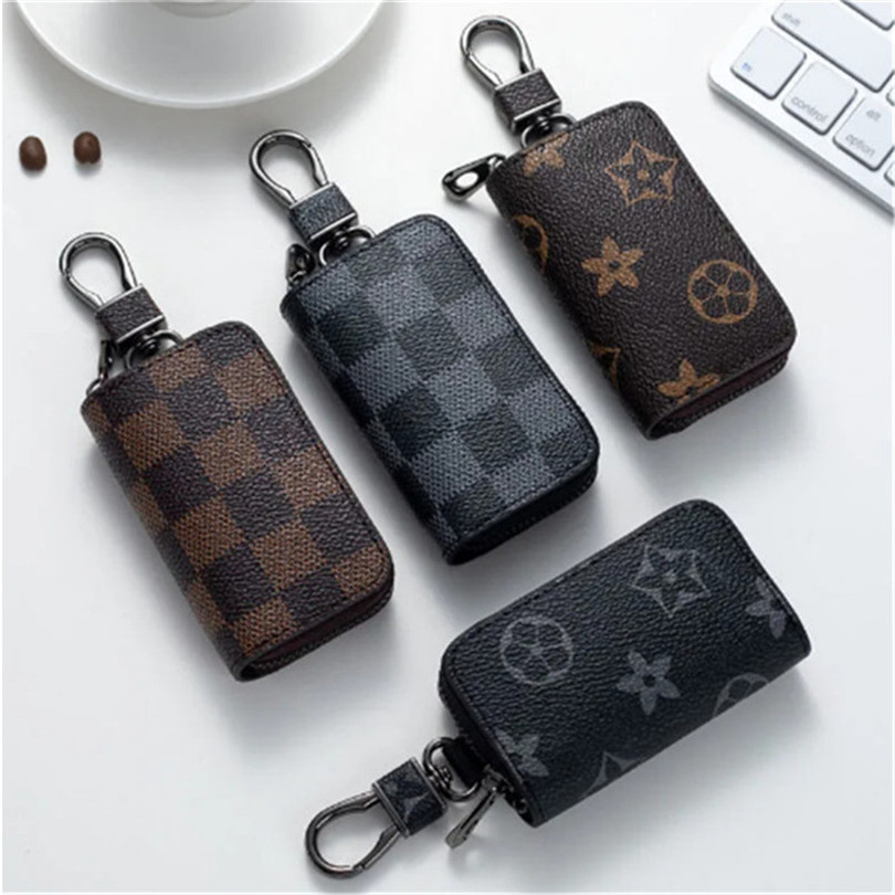 Car Leather Case Zipper Key Cover foruniversal remote control, intelligent key,car protection cover, designer,key bag Remote Control Protective Bag Gift