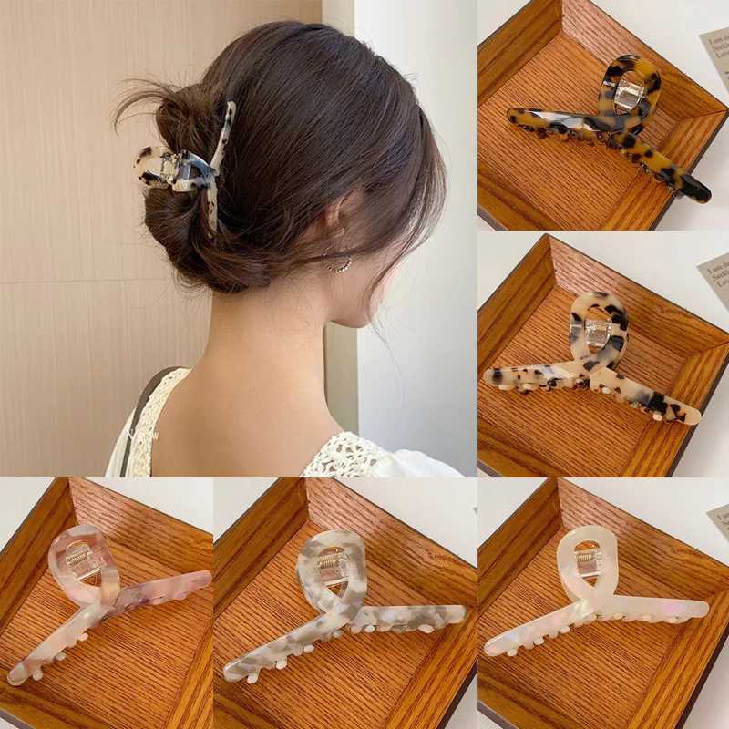 Ruoshui Woman Acetate Leopard Hair Claws Ladies Hairpins Hairgrip Headwear Hair Accessories Barrettes Ladies Hair Clips H260328