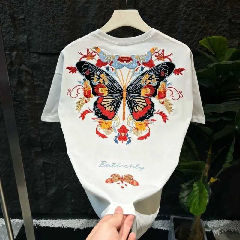 Trendy printed casual short-sleeve T-shirt new summer 2025 mens same style loose versatile round-neck half-sleeve C260326