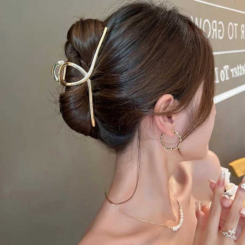 135cm Oversized Metal Claw Fashion Large Hollow Clip Hairpin Trendy Hairgrip Headwear For Girl Hair Accessories Gifts H260328