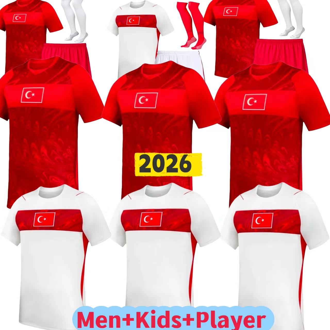 Turkey Football shirts CALHANOGLU YILDIZ 2026 Team Jerseys 2026 World Cup Merih Demiral Home Away Authentic Player Turkey soccer jerseys red shirts Football jersey
