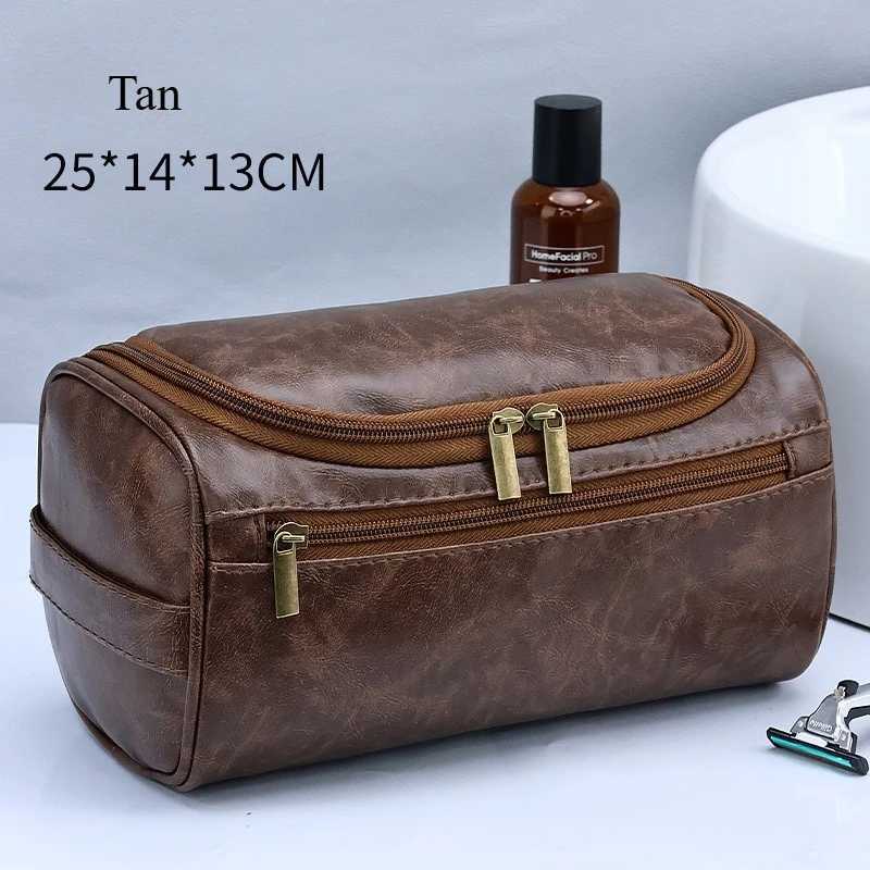 Waterproof PU Leather Travel Toiletry Bag Large Capacity Cosmetic Organizer for Men and Women D260328