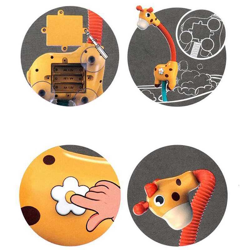 Giraffe Electric Spray Water Squirt Sprinkler Baby Bath Toys Bathtub Shower Pool Bathroom Toy for Infants Babies Toddlers Gifts Z260328
