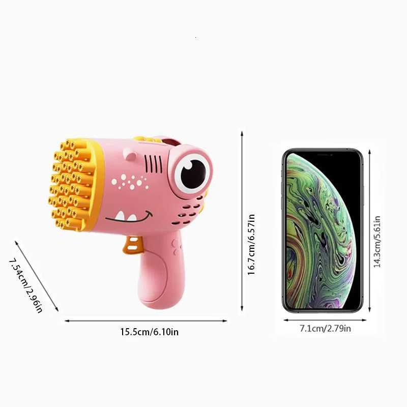 40 Hole Dinosaur Bubble Handheld Bubble Machine Electric Bubble Gun Outdoor Wedding Party Toywithout Bubble Water Z260328