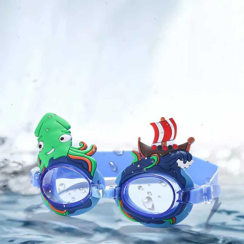 Kids Children Cute Cartoon Swim Goggles Swimming Pool Waterproof Anti Fog Glasses Water Sport Diving Surfing Eyewear W/ Earplugs Z260328