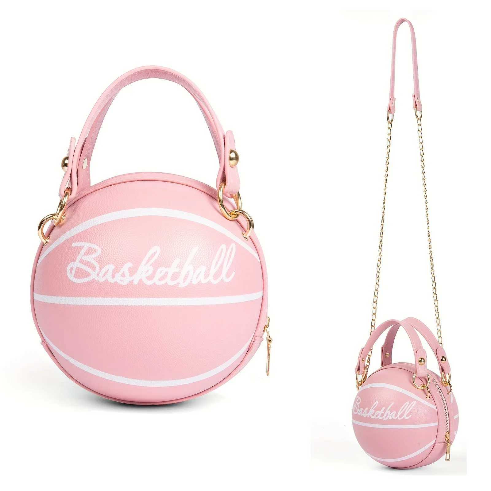 Basketball Shaped Crossbody Bag Trendy Chain Shoulder Bag PU Leather Top Handle Circle Purse handbags women bag C260327