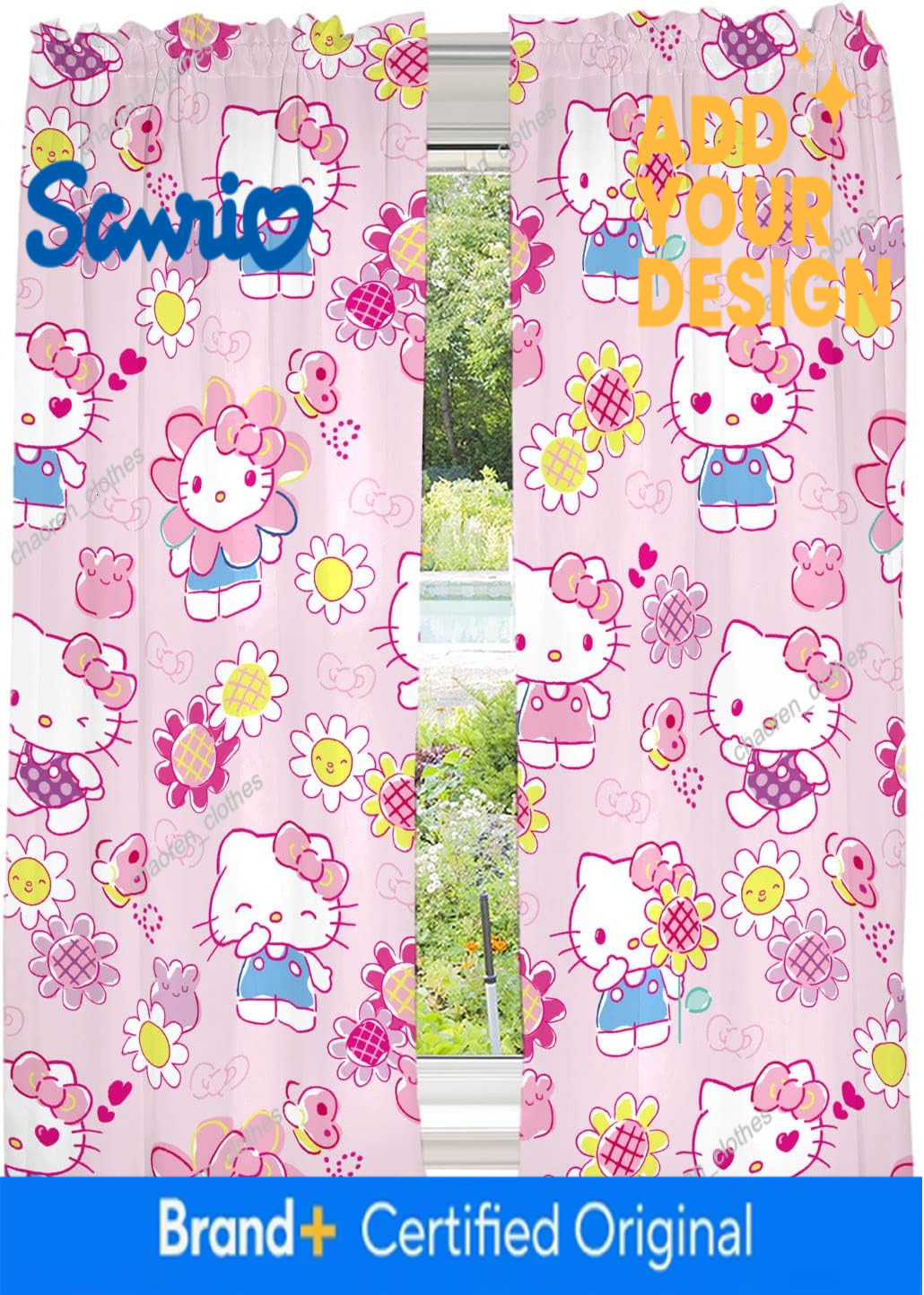 Franco Kids Room Window Curtains Drapes Set 82 in x 63 in Hello Kitty prints may vary Curtain