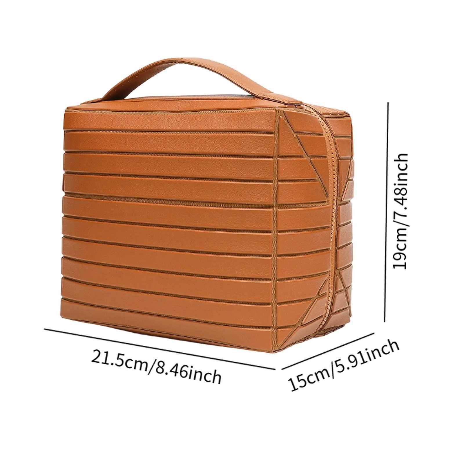 Makeup Bag Foldable Water Proof Makeup Organizer Large Capacity Travel Toiletries with Zip Closure Instantly Lays Flat Case D260328