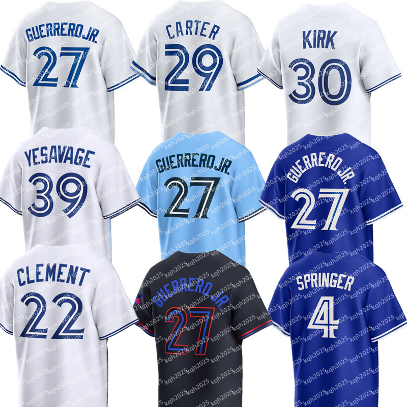 Custom Blue Jays Baseball Jersey Trey Yesavage Nathan Lukes Joe Carter Daulton Varsho Kevin Gausman Jeff Hoffman Yimi Garcia Shane Bieber Dylan Cease Jesus Sanchez