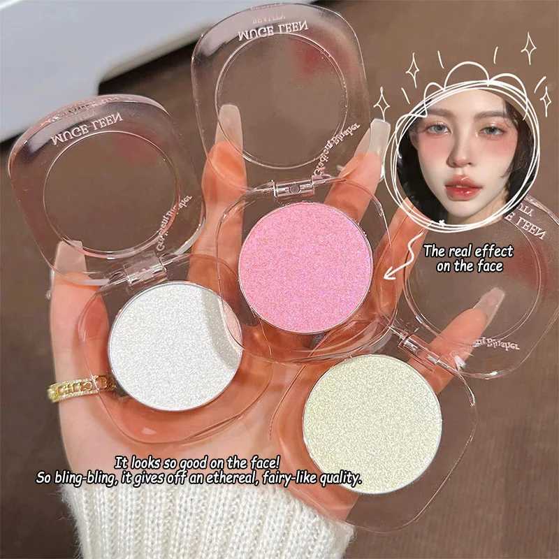 Vientiane Highlighter Powder Palette with Fine Shimmer and Diamond-like Highlights and Contour PowderCreamy Mousse Texture H260328