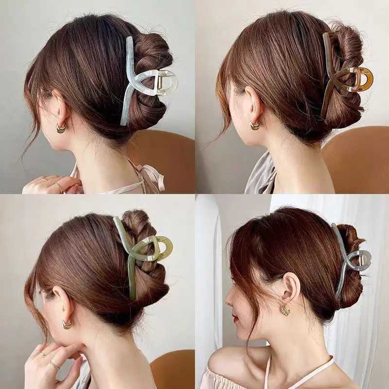 3/4pcs/set Solid Translucent Cross Hair Claw For Women Girls Sweet Hair Ornament Claw Clip Hairpin Hair Clip Hair Accessories H260328