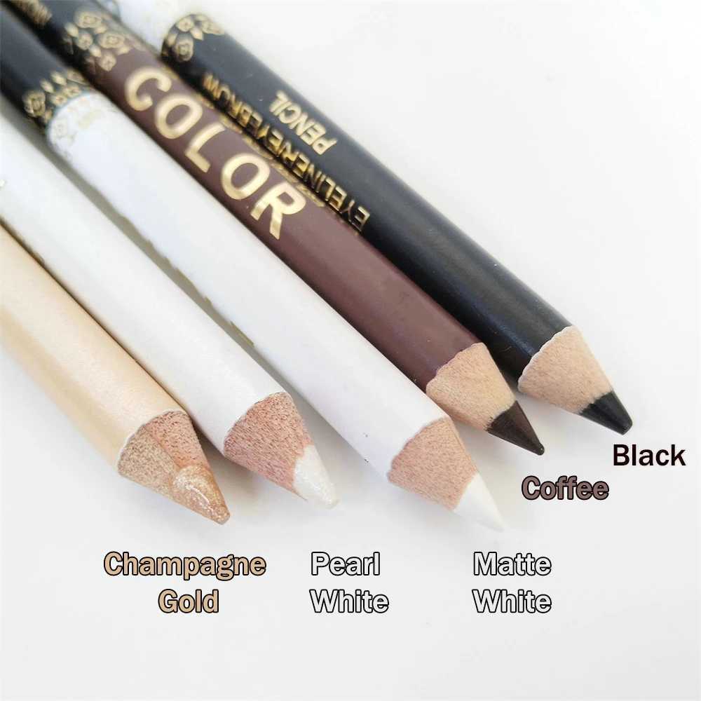 Double Headed Smooth Black Brown Eyeliner Eyebrow Pencil Lasting Waterproof Pearlescent Lying Silkworm Eyeshadow Stick Makeup H260328