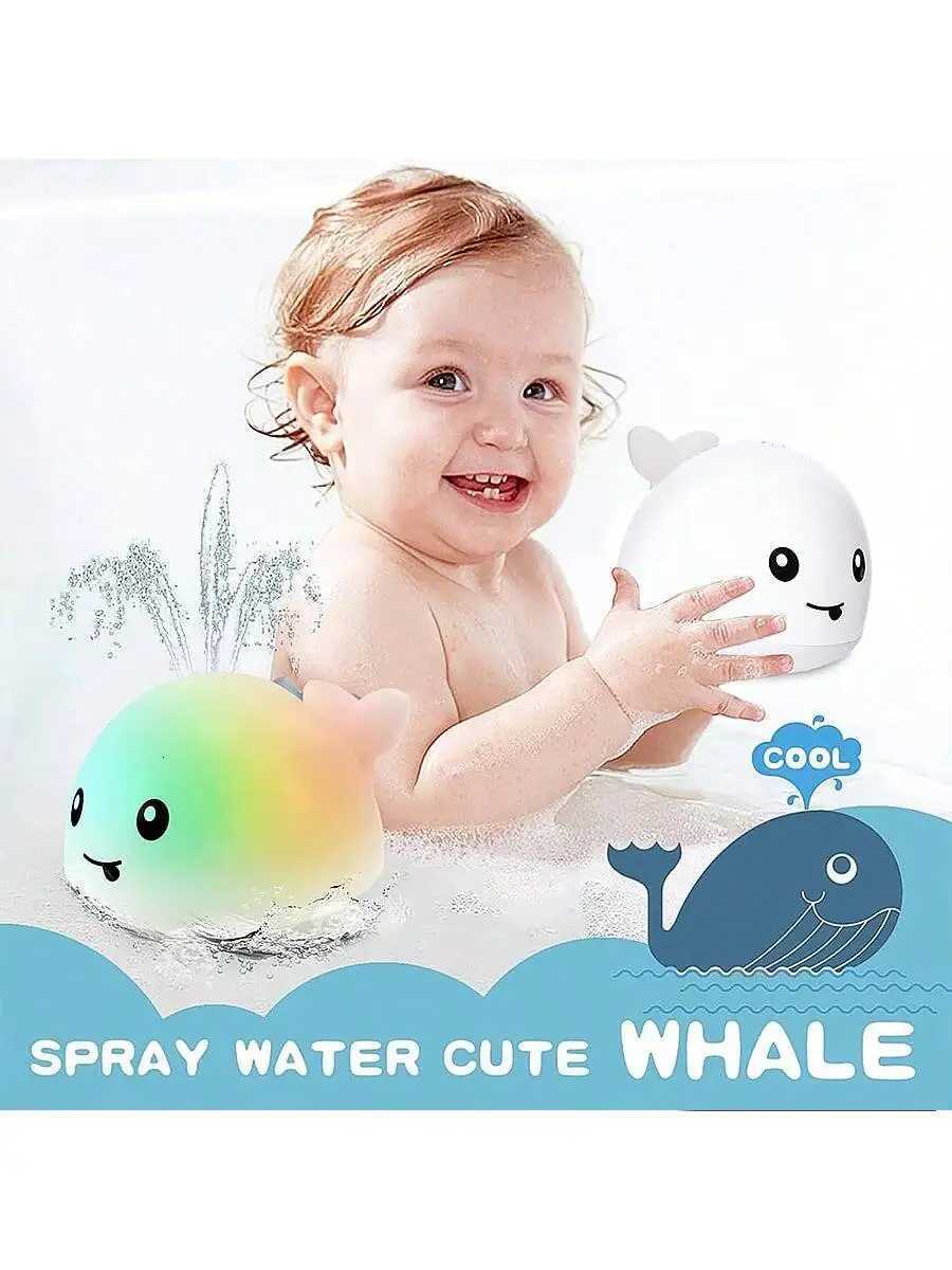 Baby Bath Toys Toddler Bath Toys for Kids Ages 1-3 Light Up Whale Bath Toy Sprinkler Pool Water Table Infant Baby Toys 6-12-1 Z260328