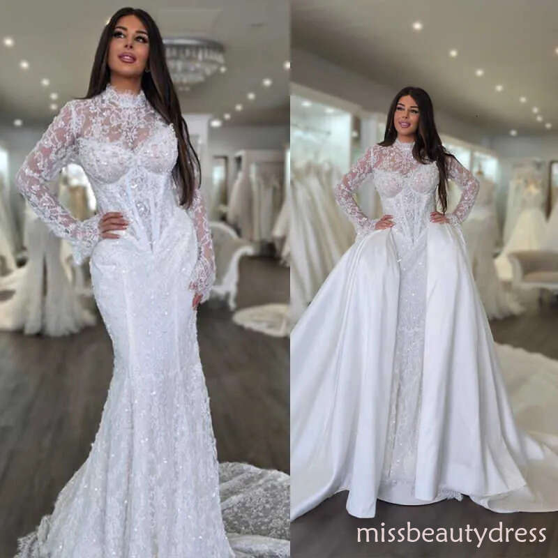 Customized Elegant Sweetheart Wedding Dresses Lace Appliques Off the Shoulder Detachable Train A-line Pleat Bridal Gown Vestido De Noiva ZD10