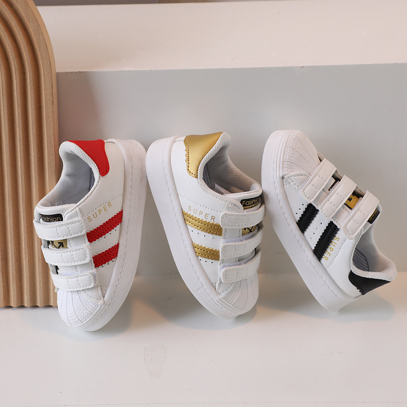 Fashion Children's Sneakers Kids Fashion Design White Non-slip Casual Shoes Boys Girls Hook Breathable Sneakers Toddler Outdoor Shoes Free shippi