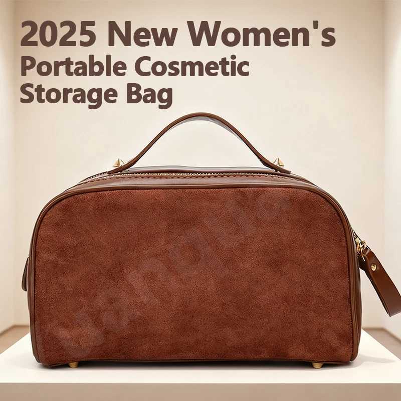 Solid Color High Beauty Wash Bag Female Organizer Make Up Cases Large Capacity Portable Travel Frosted Cosmetics Storage Bag D260328