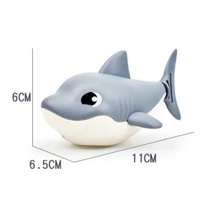 Baby Summer Cartoon Shark Water Play Toy with Wind Up Chain Outdoor Beach Swimming Clockwork Toys Baby Bathroom Toy for Children Z260328