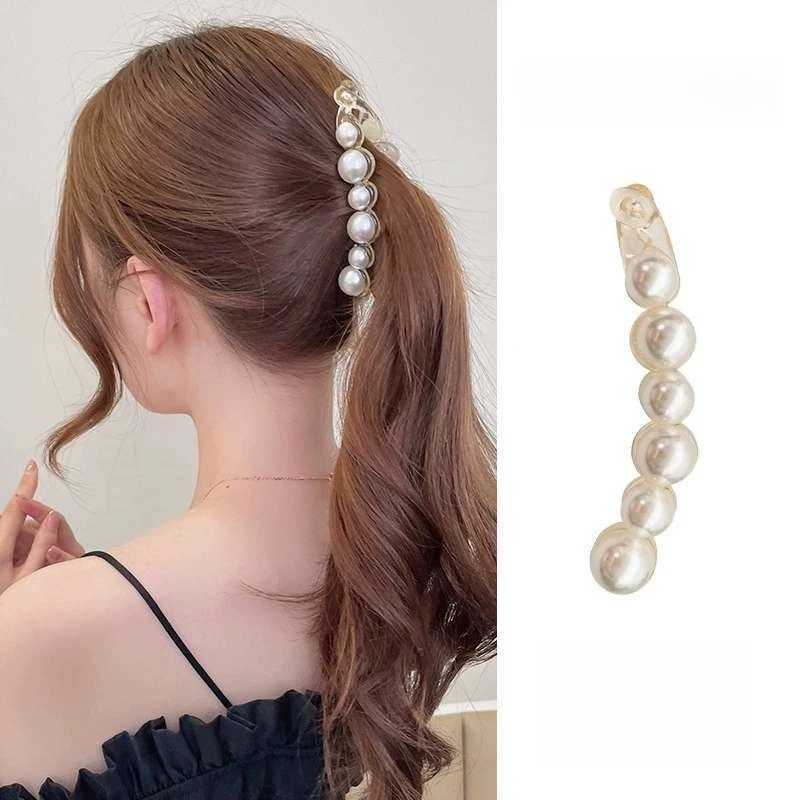 multi-pearl long hair clip hair claw for ladies girls womens hair accessories H260328