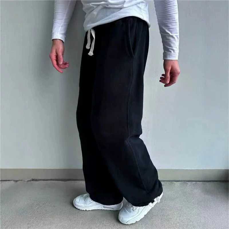 autumn winter man/woman Jogging Straight Sweatpants Street Style wide leg pants Casual Solid colors versatile Loose Mens Pants M260328