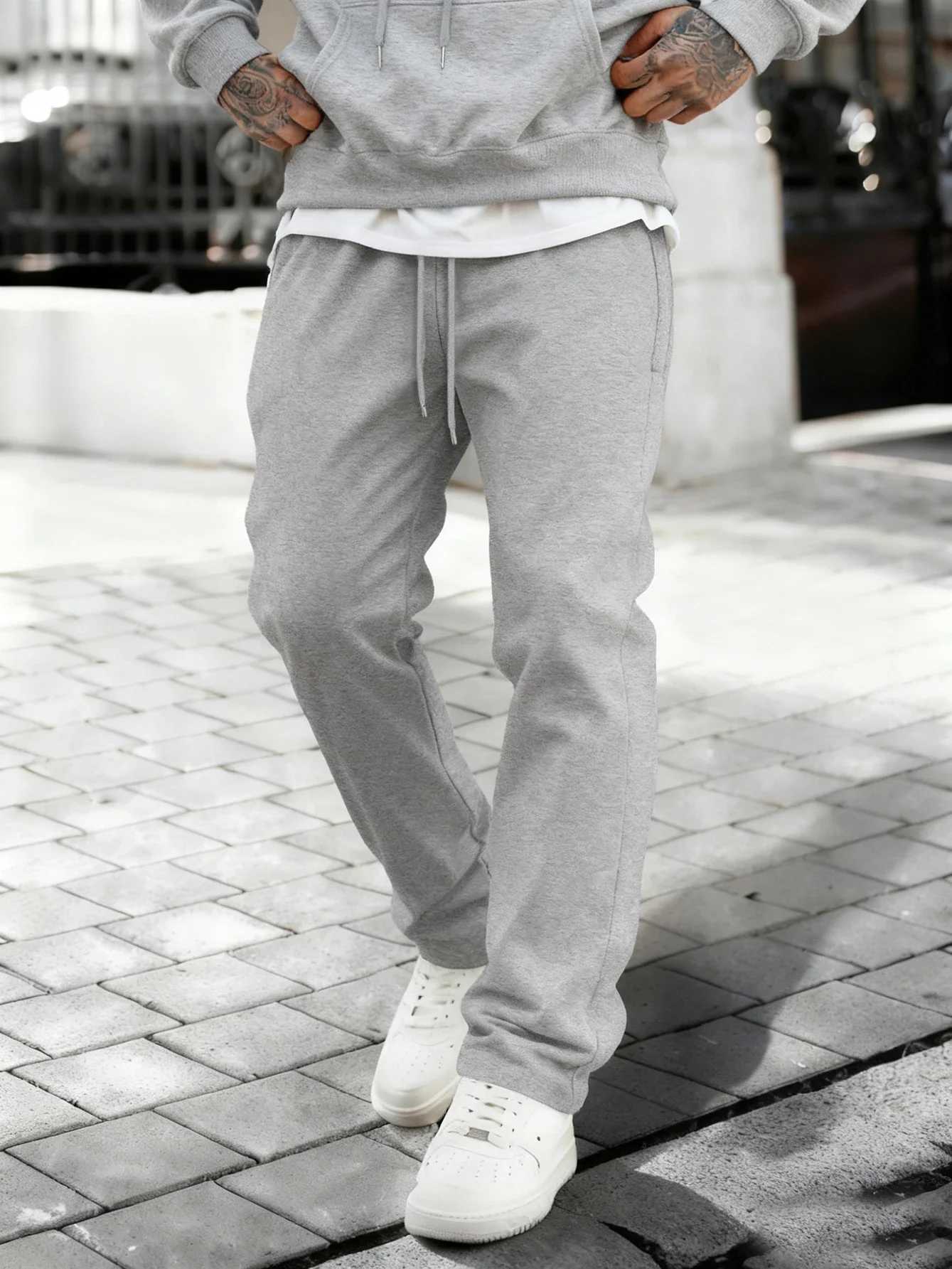 Men Autumn and Winter Casual Fashion Sports Trousers for Men Jogger Sweatpantsrunning Workout Jogging straight cut Long Pants M260328