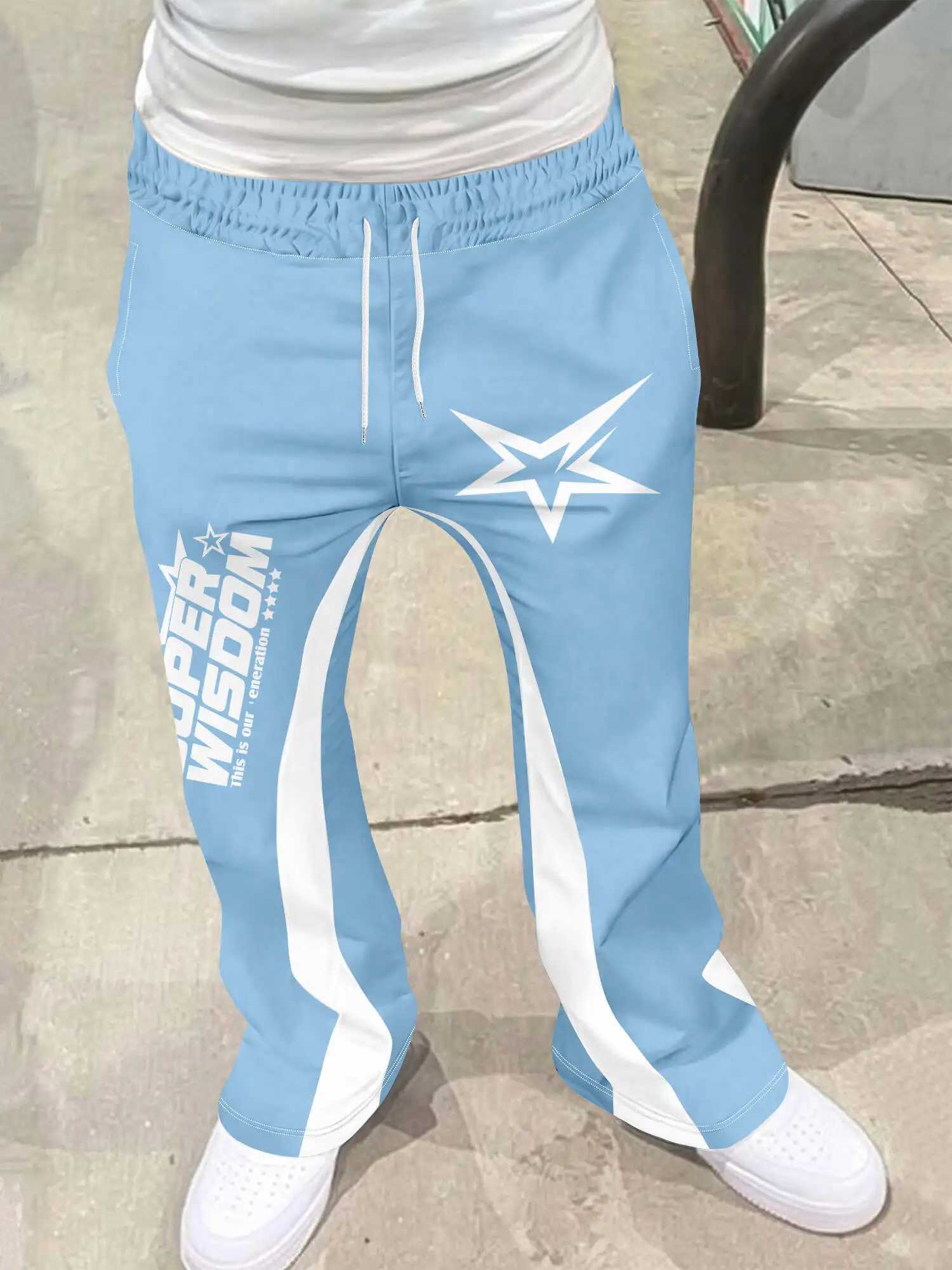 Casual Sweatpants Mid Waist Sporty Female Clothes Streetwear Hip Hop Vintage Pants Y2k Flared Pants Men Loose 3D Print Trousers M260328