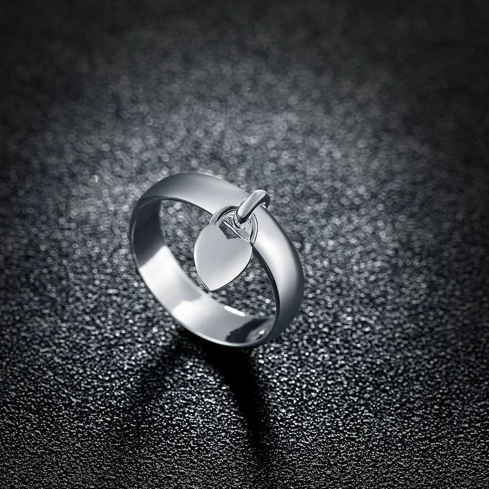 Hot Street fashion 925 Sterling silver romantic heart lock Couple ring size 6/7/8/9/10 Fashion LOVE Wedding Party gifts Jewelry H260328