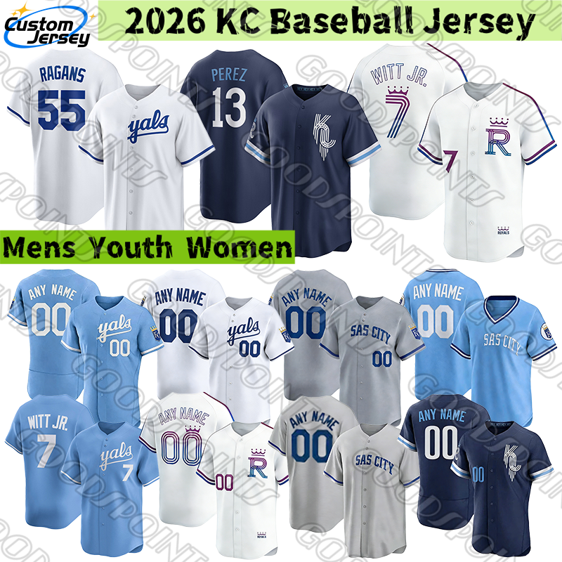 KC kansasS city Royals Jersey Bobby Witt Jr. Ragans Perez Wacha Seth Lugo royal jersey Bo Jackson Pasquantino George Brett Garcia Cameron Caglianone Baseball Jerseys