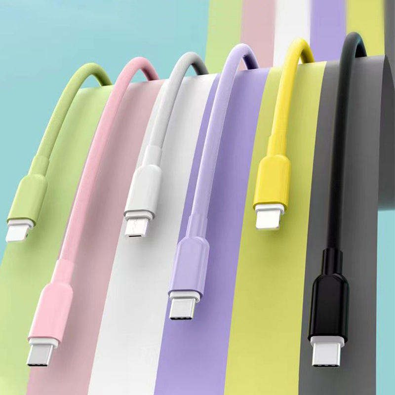 Liquid Silicone USB C Cable Soft Fast Charging Cable Cord Felxible Charger Anti-Tangle for Universal Phones