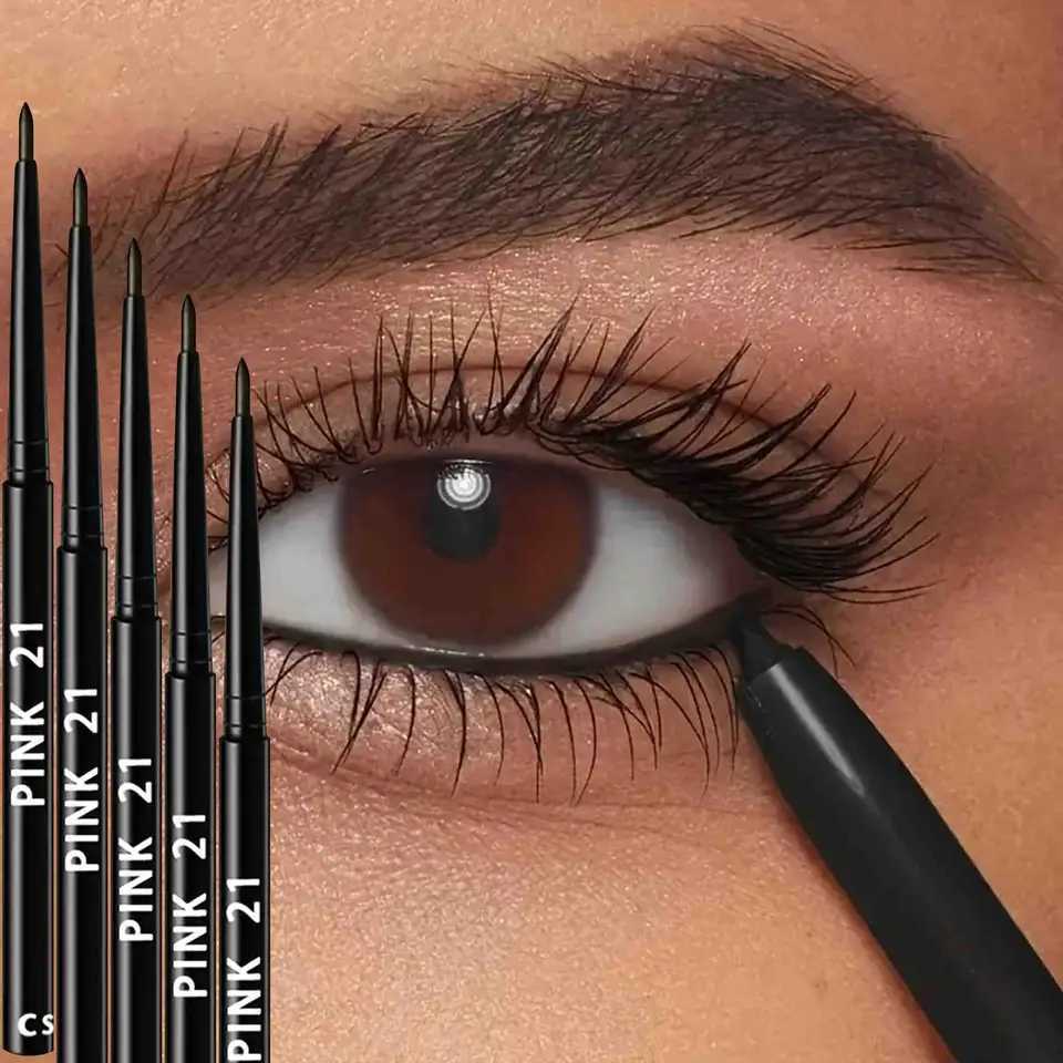 5pcs Black Eyeliner Gel Pen Waterproof Sweat Proof Smooth Non-Caking Eye Makeup Gift for Cosmetics Enthusiasts H260328