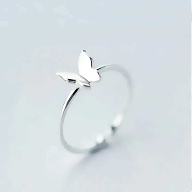 925 Sterling Silver Butterfly Open Rings For Women Wedding Luxury Quality Jewelry Accessories Wholesale H260328