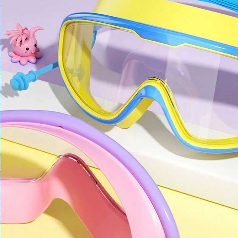 Childrens swimming goggles Anti-fog and Anti-ultraviolet wide-angle swimming goggles waterproof childrens pool glasses Z260328