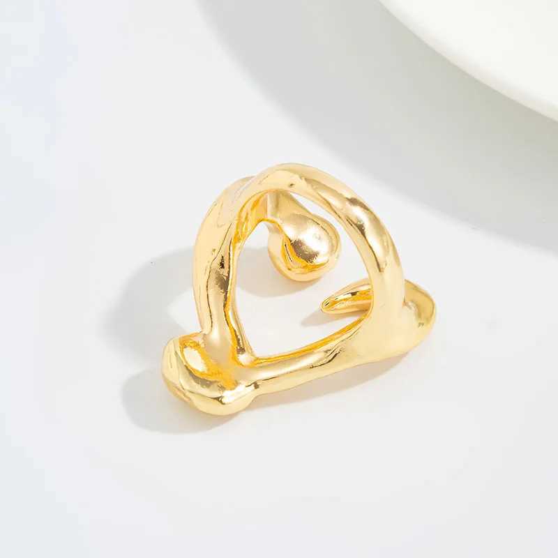 New Minimalism Irregular Heart Shape Finger Rings Women Vintage Geometric Chic Knuckle Ring Aesthetic Jewelry Gifts H260328