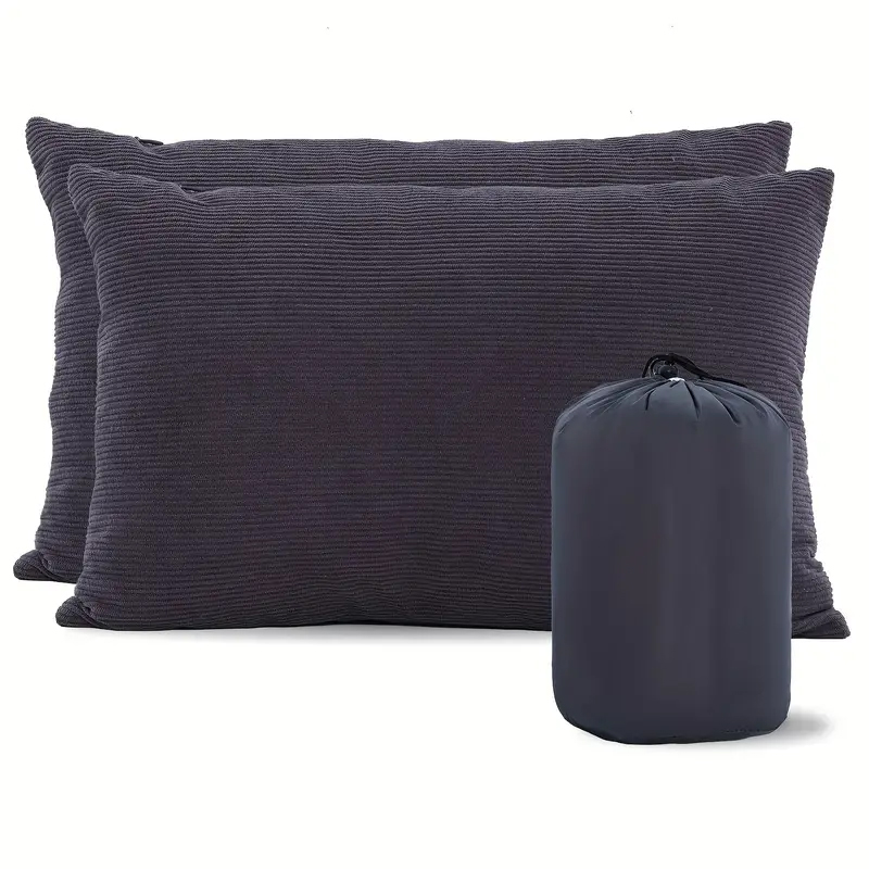 Wholesale portable lightweight cotton travel folding pillow suitable for camping and hiking
