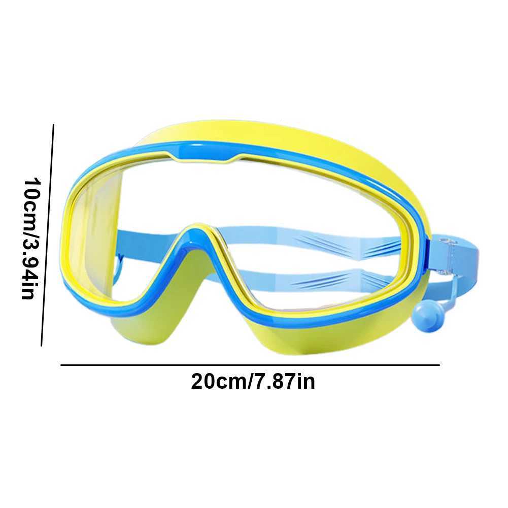 Kids Swim Goggles HD Swim Glasses with Earplugs UV Protection Swimming Goggles Large Frame Swim Sports Eyewear for Boys Girls Z260328
