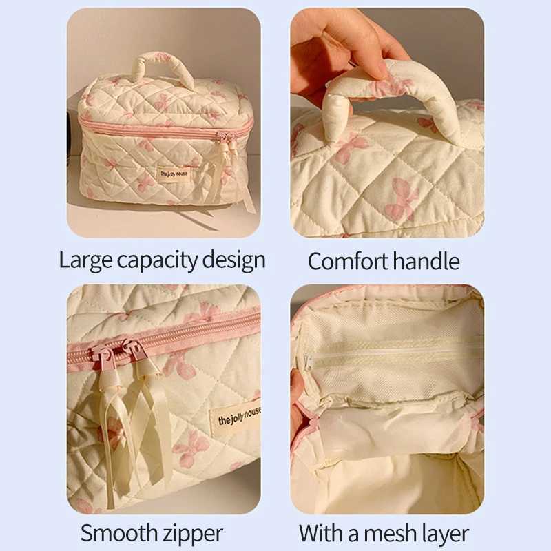 Large Capacity Cosmetic Bag Portable Travel Toiletry Bag Black Makeup Pouch Zipper Storage Bag Women Beauty Organizer D260328