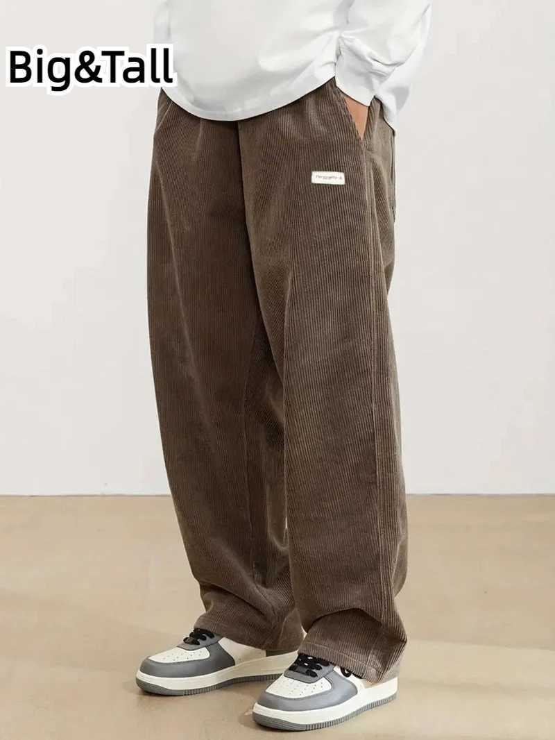 Autumn and Winter Large Size Mens Corduroy Casual Trousers Outdoor Sports Casual Trousers Versatile Straight-Leg Trousers with Thick Fabric M260328