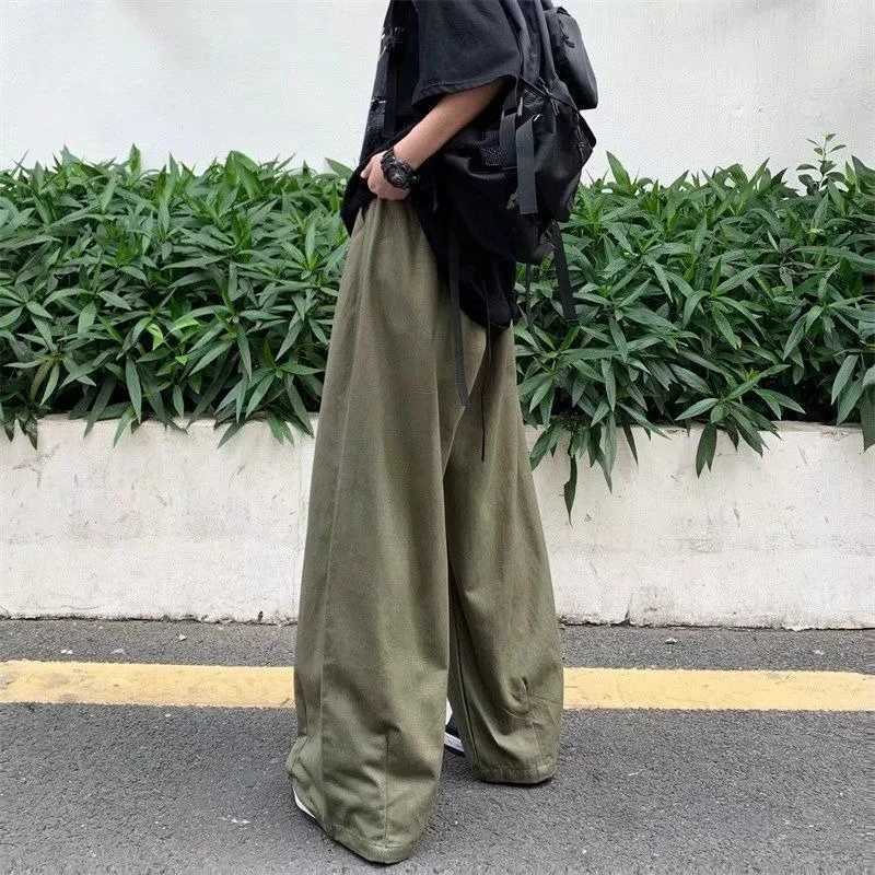 100 Cotton Baggy Pants Men Wide Leg Oversize Japenese Y2k Ankle-length Long Harem Trousers Casual Sport Old Money Vintage M260328