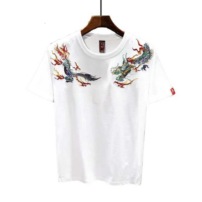 2025 Summer New Embroidered Short-sleeved T-shirt Mens Ethnic Style T-shirt Top C260326