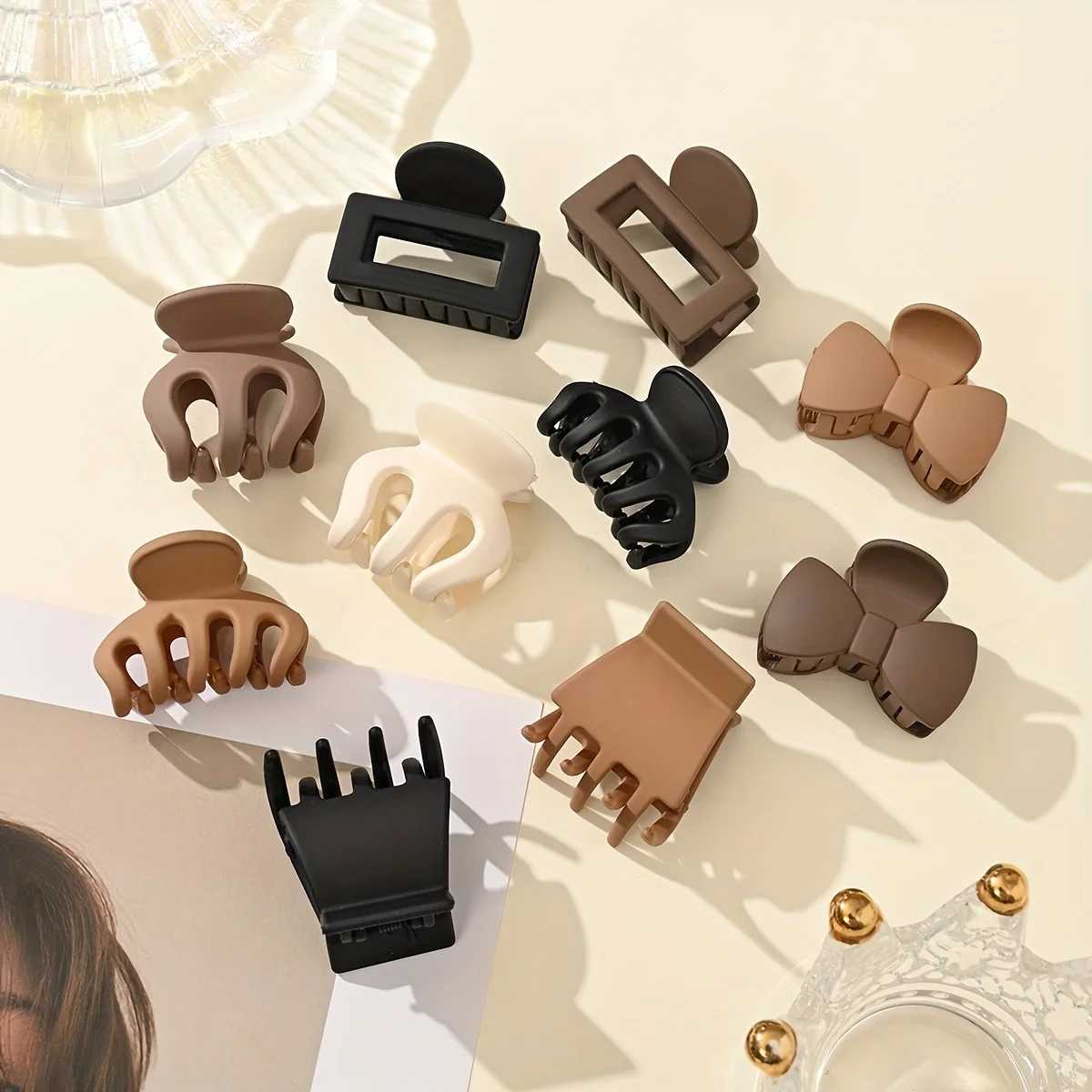3pcs Matte Hair Claw Clip Simple Style Shark Claw Clips Solid Color Hair Claw Elegant Hair Clips For Women H260328