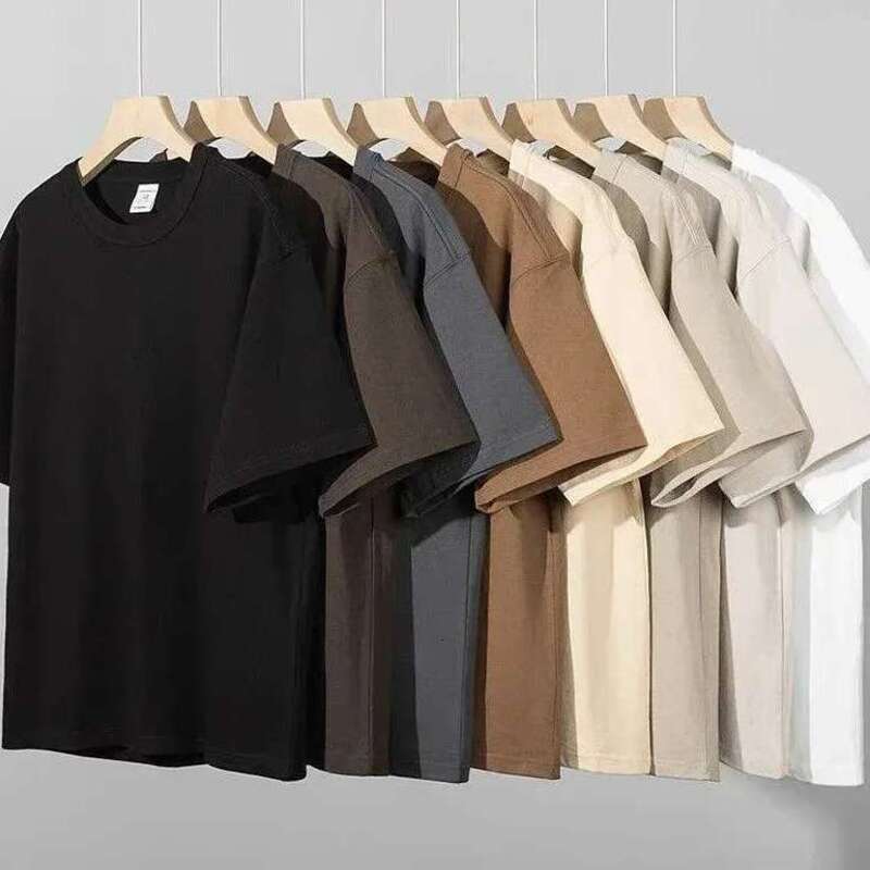 Black Tees Free Shipping Men's Cotton T-Shirts 450G High-Quality Solid Color Summer Tees Unisex Blank Shirts for Men Men's Clothing Outdoor 