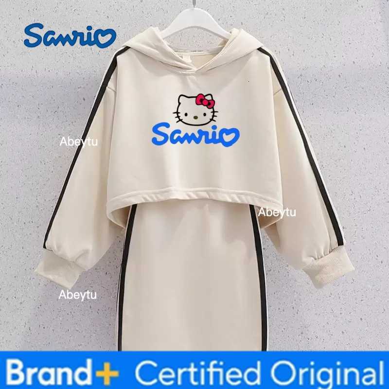 Sanrio Girl Clothes Set Autumn Kid Sweatshirts Letter Pullover Hello Kitty TopFashion Dress 2pcs Suit Children Sweet Tracksuits Outfit H2603281