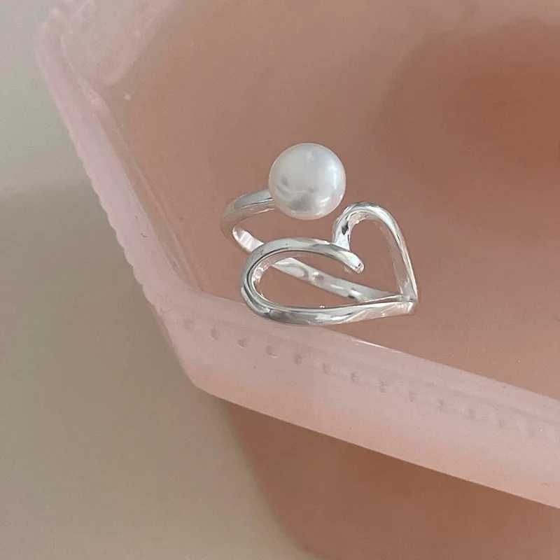 VENTFILLE 925 Sterling Silve Love Heart Ring for Women Girl Gift Line Pearl Korean Sweet Jewelry Birthday Gift Dropshipping H260328